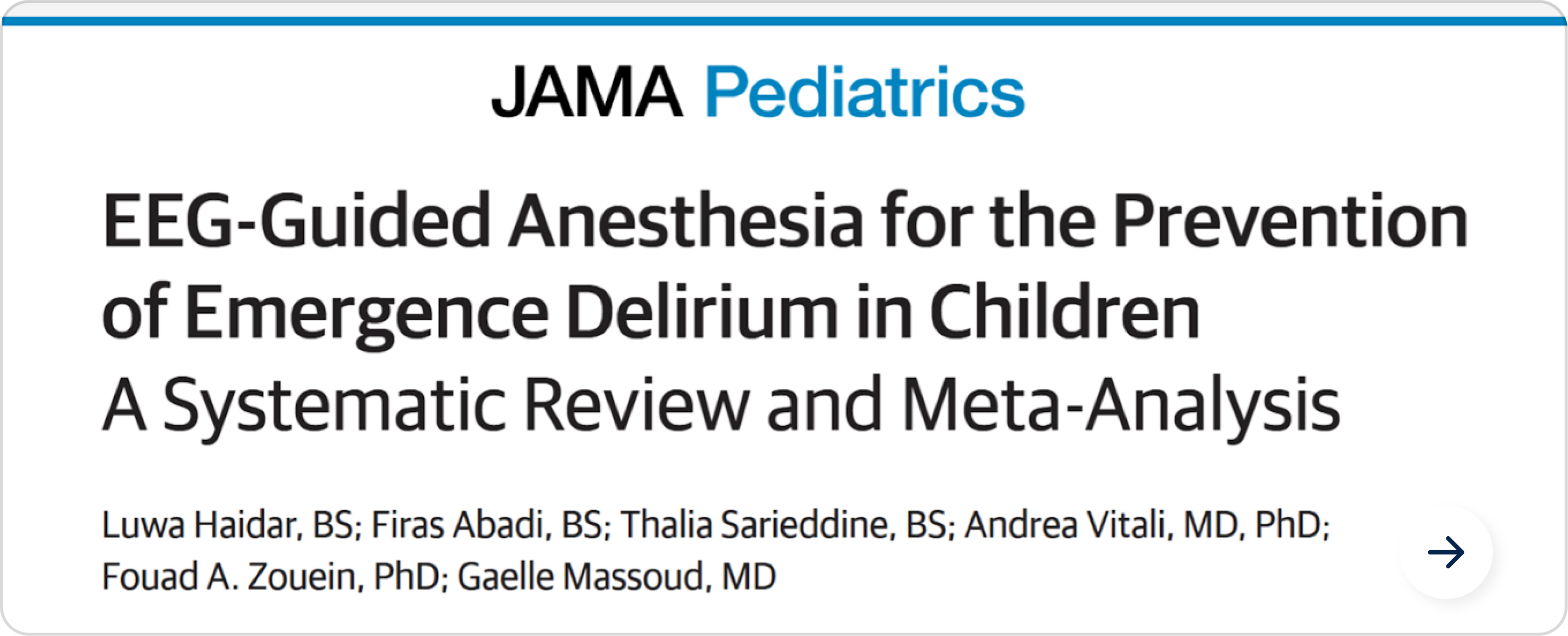 EEG-Guided Anesthesia for the Prevention of Emergence Delirium in Children — JAMA Pediatrics